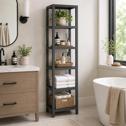Honey-Can-Do 6-Tier Plastic Storage Shelf, Freestanding, laundry or closet by Honey-Can-Do
