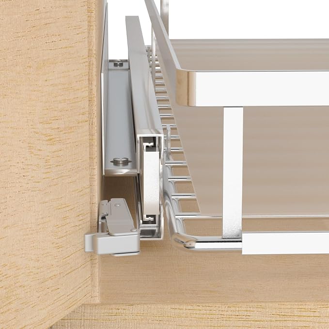 Large Pull Out Cabinet Organizer, Heavy Duty Cabinet Expandable Pull Out Shelves - Image 4