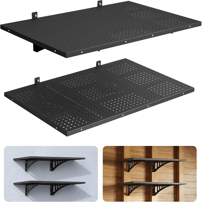 VEVOR 2-Pack Heavy Duty Garage Wall Shelving, 2 x 3 ft Steel Wall Mounted by VEVOR