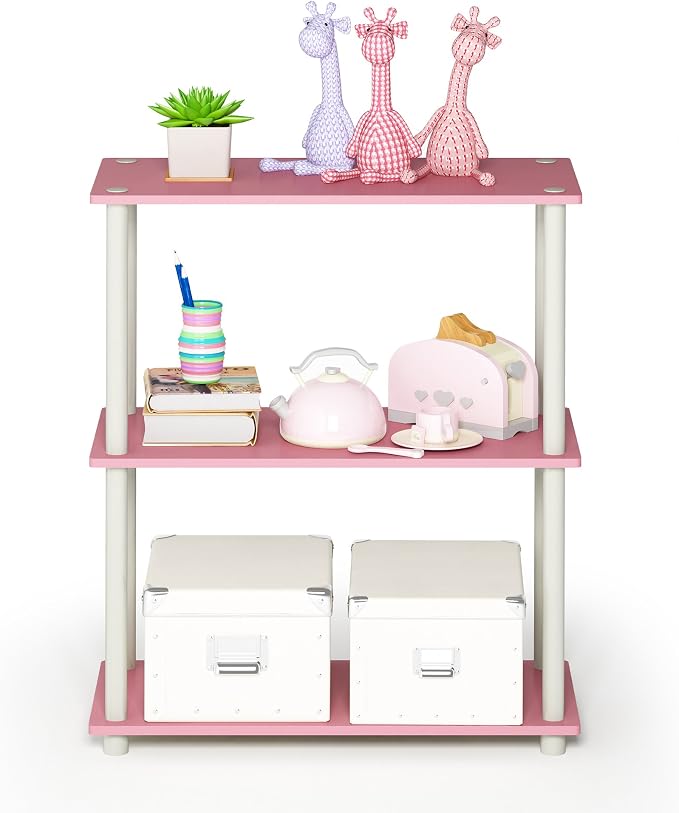 Furinno TURN-N-TUBE Storage Shelves, 3-Tier Book Shelf, Corner Shelf, Toolless - Image 6