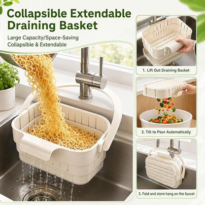 Foldable Hanging Sink Drain Basket, 2026 Upgraded Foldable Kitchen Sink Strainer - Image 5