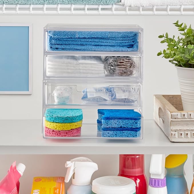 STORi Stackable Desk Drawer Organizer, 4 Wide Drawers - Image 7