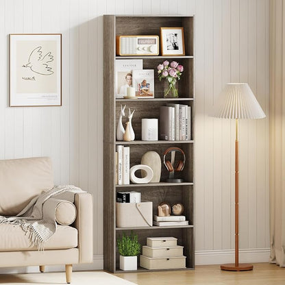 Giantex 6-Tier Bookcase Set of 2, Freestanding Storage Organizer w/Open Shelves - Image 9