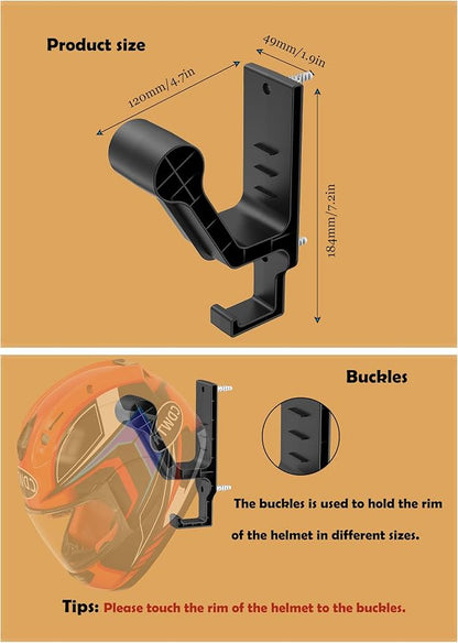 2 Pack Motorcycle Helmet Rack Helmet Wall Mount - Image 2