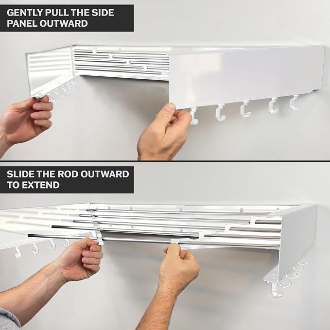 Wall Mounted Laundry Drying Rack, Retractable & Foldable, 31.5" Wide, 13.2 - Image 6