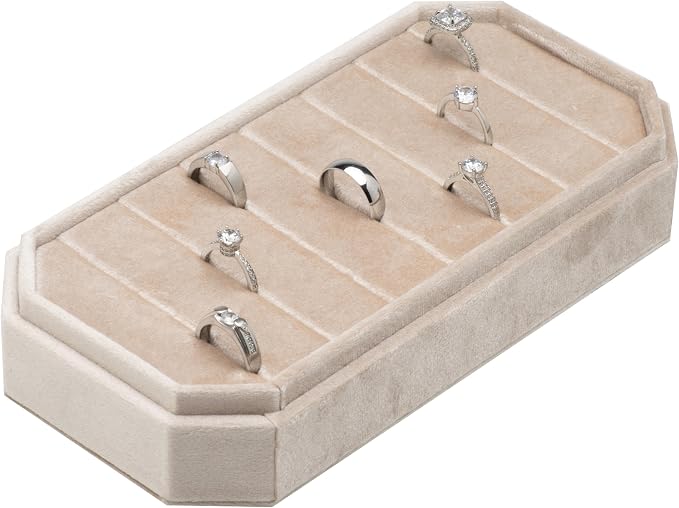Velvet Ring Organizer Display Tray Jewelry Box Earring Holder Case - Image 2
