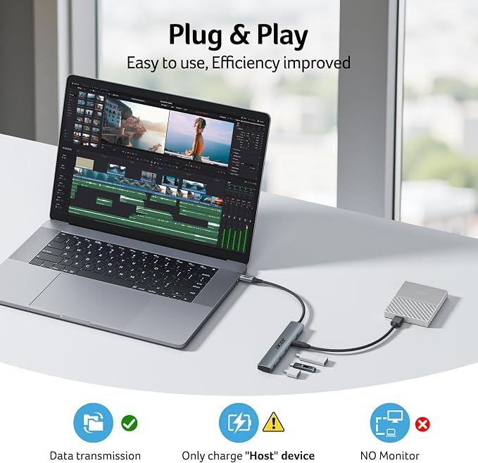 Acer 10 Gbps USB C Hub, USBC Splitter - Image 5
