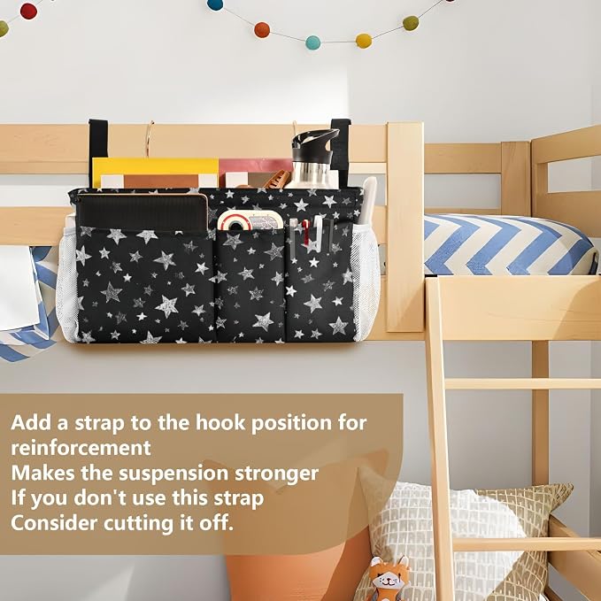 Sparkly Silver Stars Bedside Caddy - Image 6