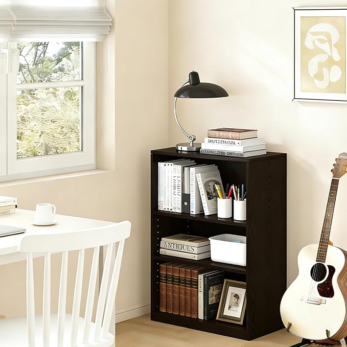 CTESNE【2026 Adjustable Shelves 3-Tier Bookcase, 71 inches, Wooden Open Display - Image 2