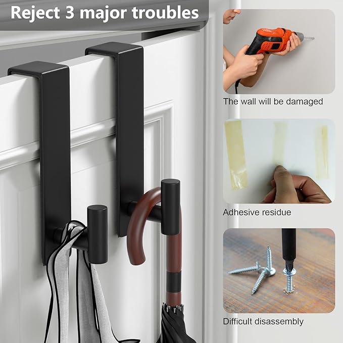 PMMASTO 2-Pack Over The Door Hooks - Image 4