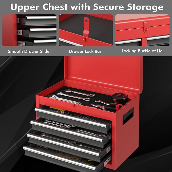 Goplus Tool Chest, 5 Drawers Rolling Tool Cabinet - Image 7