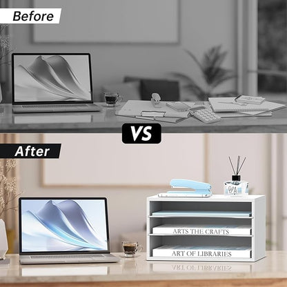3 Tier Wood Desk Organizer, Mail Sorter and Paper Organizer - Image 6