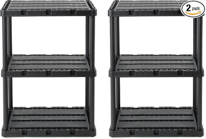 Gracious Living 2 Pack Light Duty Storage Shelves, Knect-A-Shelf 3-Shelf by GraciousLiving