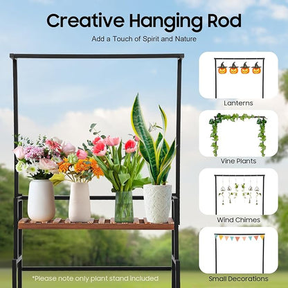 3 Tier Metal Plant Stand, Corner Flower Pot Holder Rack, Stair-Step Style - Image 6