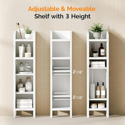 VINGLI Small Storage Corner Floor Cabinet, 7.9" Narrow Toilet Paper Storage - Image 7