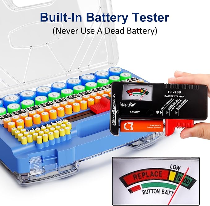 Battery Organizer Storage Case, Battery Storage Holder Organizer Box - Image 6