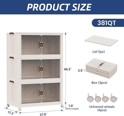 SAILUN 381Qt Extra Large Stackable Storage Bins Folding Collapsible Storage Bins - Image 6