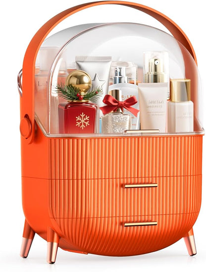 MASSY Egg Shape Makeup Storage Box, Countertop Portable Vanity Cosmetics by MASSY