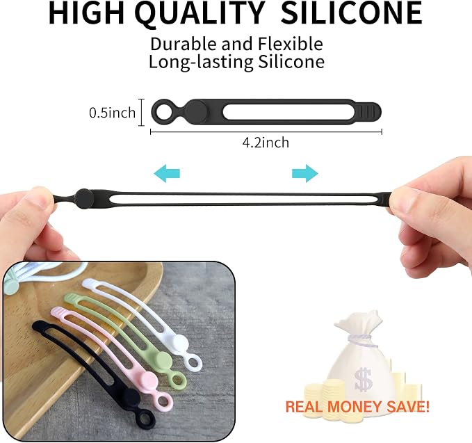 35pcs Silicone Cable Ties, Reusable Cable Management Organizer, Wire - Image 4
