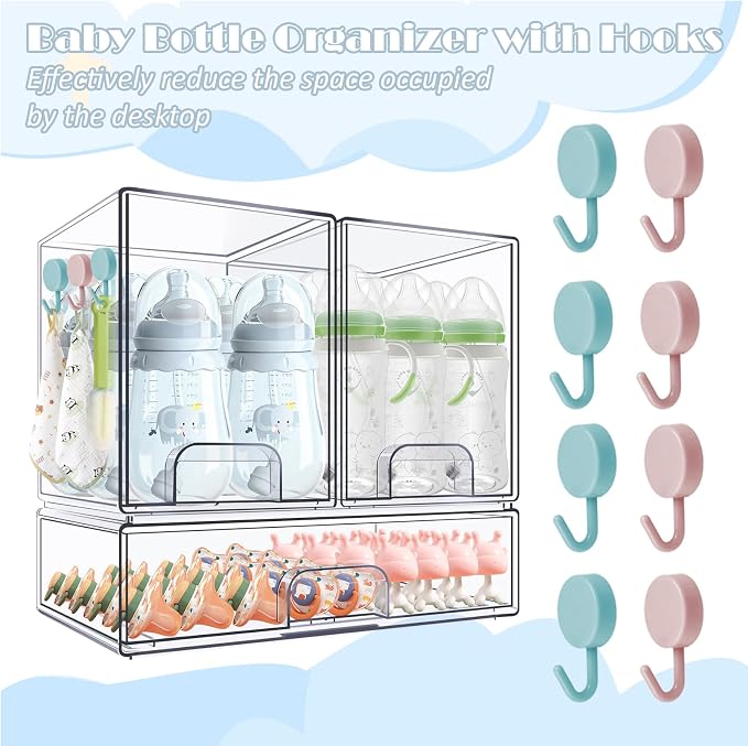 Baby Bottle Organizer with Hooks - Image 3