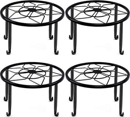 4 Pack Black Metal Potted Plant Stand by Autopromake