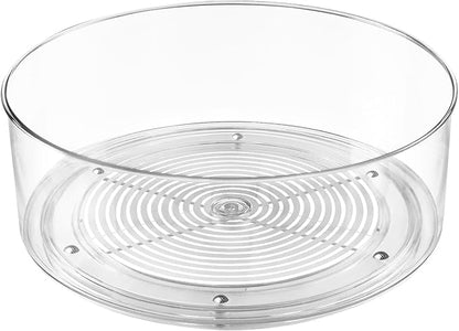Refrigerator Lazy Susan, Round Clear Turntable Organizer, Plastic 360 Degree by SlowSLog