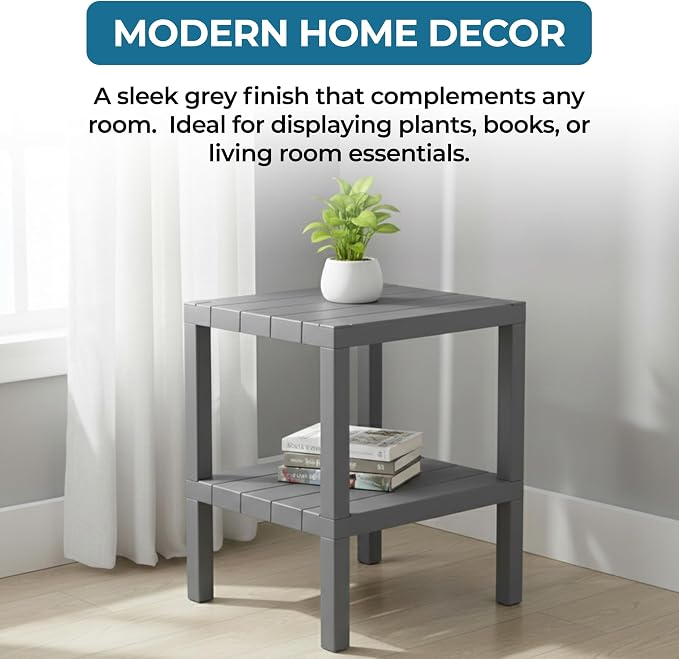 Honey-Can-Do 2-Tier Plastic Storage Shelf, Freestanding, closet or office - Image 6