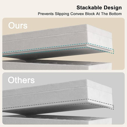 Frebeauty Stackable Jewelry Trays, Removable Glass Lid, Drawer Inserts - Image 4