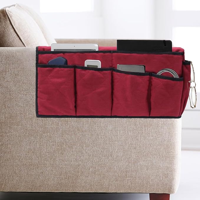 Armchair Caddy, Non Slip Sofa Armrest Organizer, Couch Armrest Remote Control by ORIMIDA