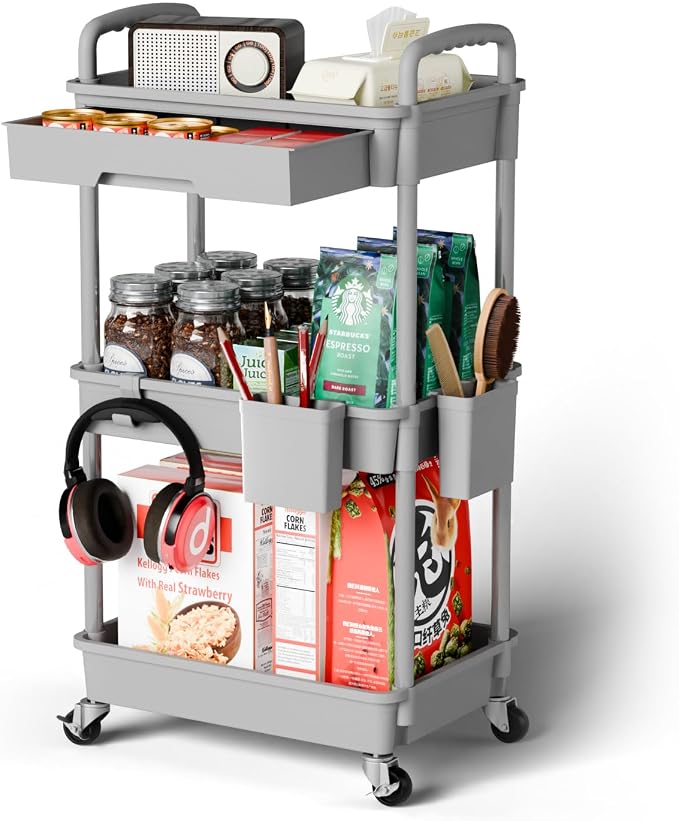Sorgion 3 Tier Rolling Cart Organizer, Laundry Room Bathroom Organizers and by Sorgion