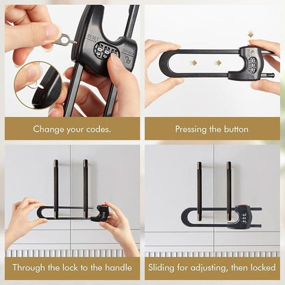 4 Pack Cabinet Locks Baby Proofing Upgrade Child Proof Cabinet Lock Adjustable - Image 4