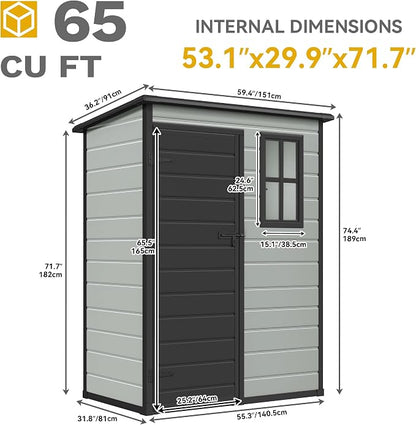 DWVO 5x3 FT Outdoor Storage Shed - Image 7