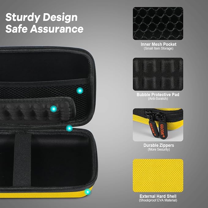 Bright Yellow Hard Shell Electronic Organizer Carrying Case - Image 5