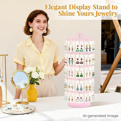 EsLuker.ly Earring Holder Organizer Rotating Display Tree Stand, Adjustable - Image 8