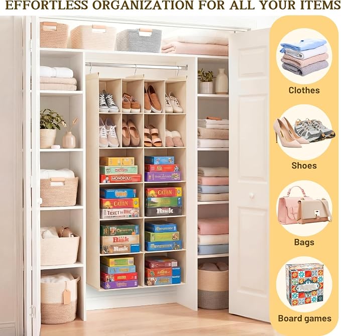 Ofiray-home 6 Tier Hanging Closet Organizer, 16 Compartments Sweater Organizer - Image 6