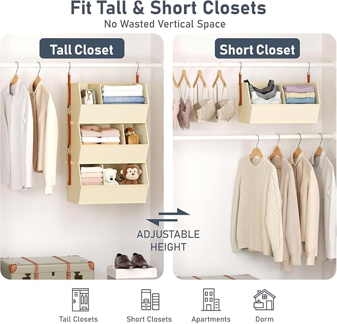 Hanging Closet Organizer Extra Large, Clothes Hanging Shelves - Image 8