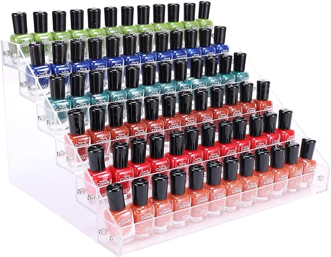 BTremary Clear Nail Polish Paint Organizer Holder Rack Shelf 6 Tier Acrylic by BTremary