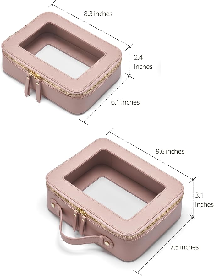 Popvibe Clear Makeup Bag Travel Cosmetic Case Transparent Toiletry Bag - Image 2