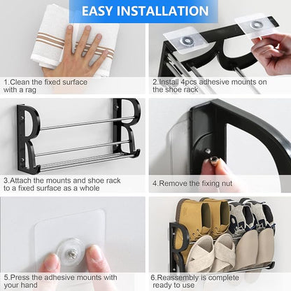 Wall Shoe Rack for RV Shoe Storage, 3 Pack Wall Mounted Shoe Rack - Image 6