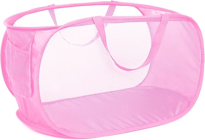 Durable Collapsible Laundry Baskets, Mesh Pop Up Laundry Hamper by Bemkoo