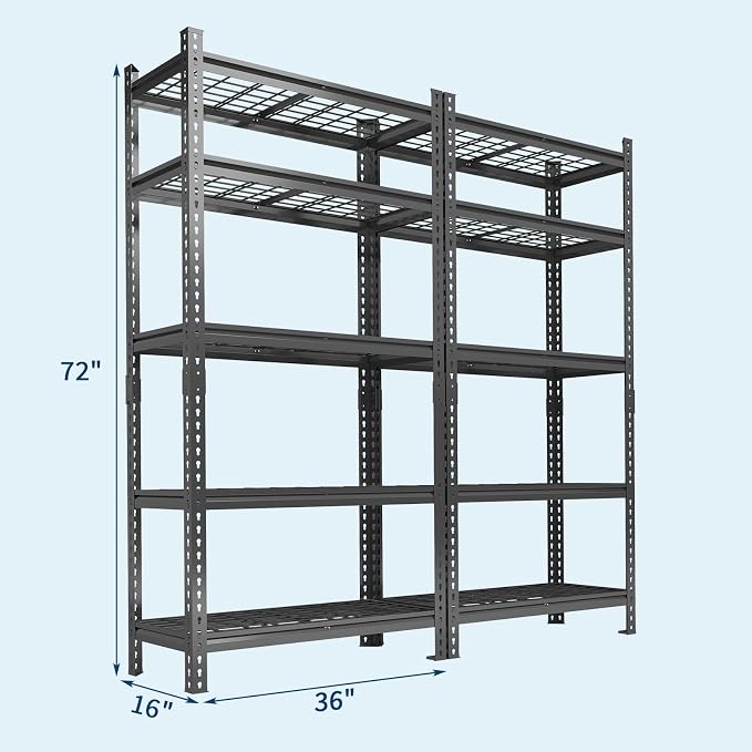 Garage Shelving 2200 LBS Storage Shelves Adjustable Metal Shelving Unit Heavy - Image 2