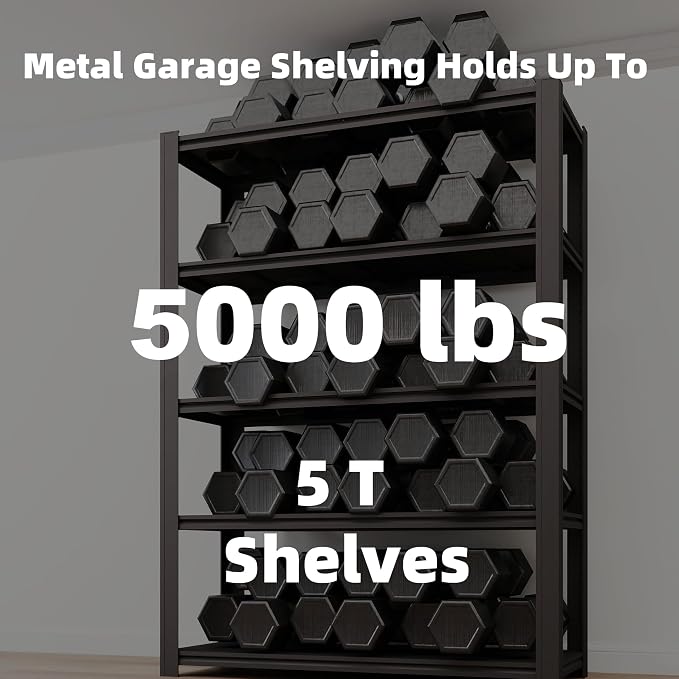 5-Tier 55" W x 24" D x 84" H Garage Shelving 5000LBS Storage Shelves Heavy Duty - Image 4