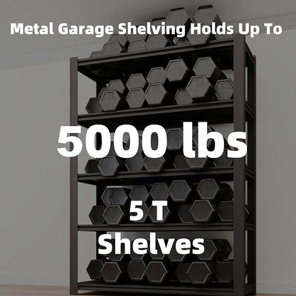 5-Tier Heavy Duty Garage Shelving, 000 lbs Capacity Adjustable Metal Storage - Image 4