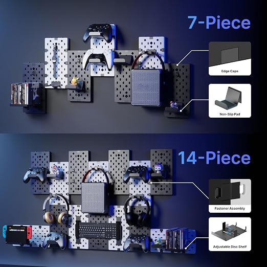 PEGZONE Controller and Headphone Holder Wall Mount, Modular Gaming Pegboard - Image 3