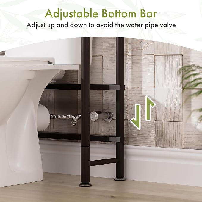 AmazerBath Bamboo Over The Toilet Storage Shelf, 2-Tier Over Toilet Bathroom - Image 7