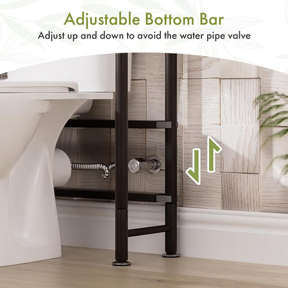 AmazerBath Bamboo Over The Toilet Storage Shelf, 2-Tier Over Toilet Bathroom - Image 7