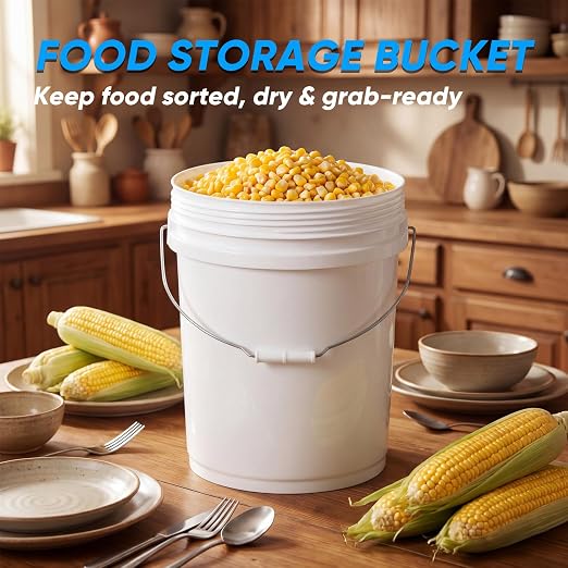 DEMORA 5 Gallon Heavy Duty Plastic Bucket, Food Grade Pail Without Lid - Image 3