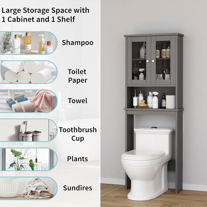 Shintenchi Over the Toilet Storage Cabinet, Bathroom Shelf Organizer - Image 4