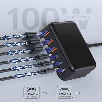 6 in 1 USB Charger, 50% Smaller Charging Station - Image 7
