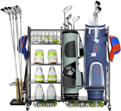 Golf Organizer for Garage, 3 Bag Golf Bag Holder Stand by Unknown